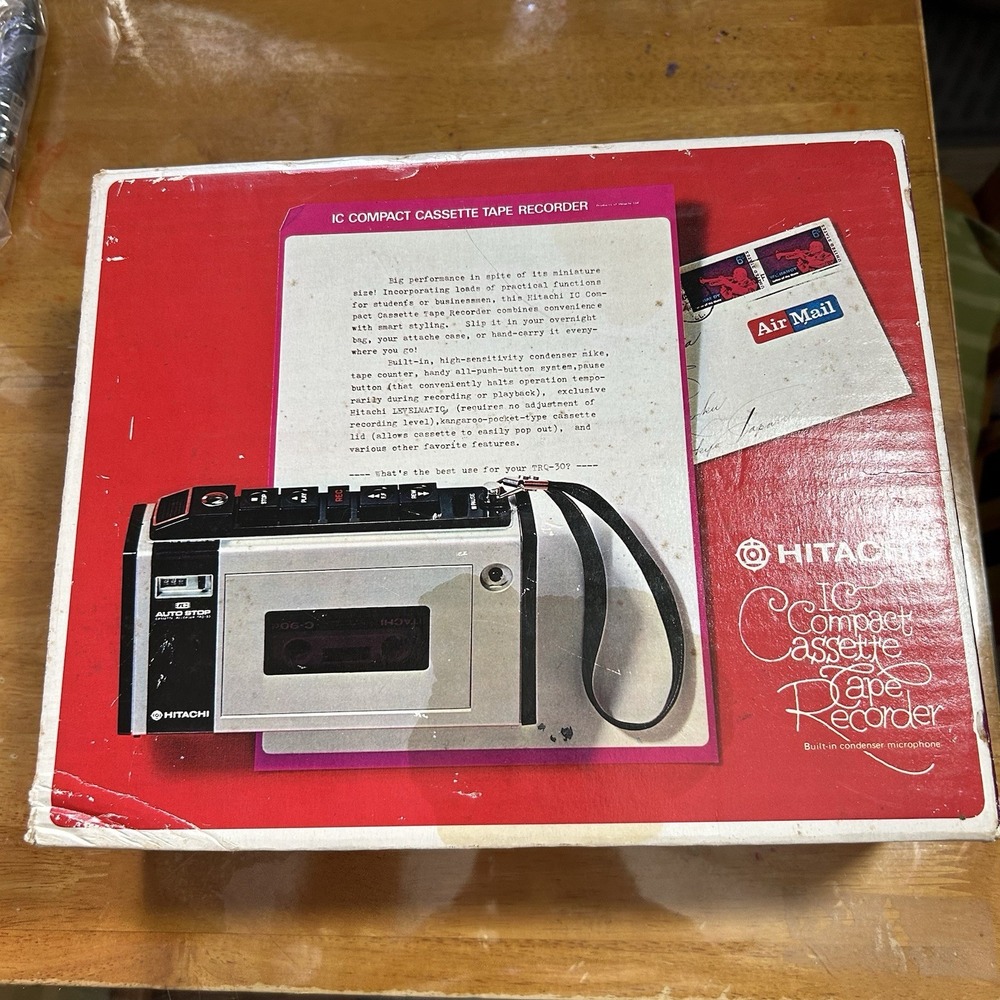 Vintage Hitachi TRQ-30 IC Compact Cassette Tape Recorder (tested And Working)